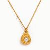 Fenny 18K PVD Plated Waterproof&No Fade Fashion Round Zircon Water Drop Pendant Stainless Steel Necklace for Women