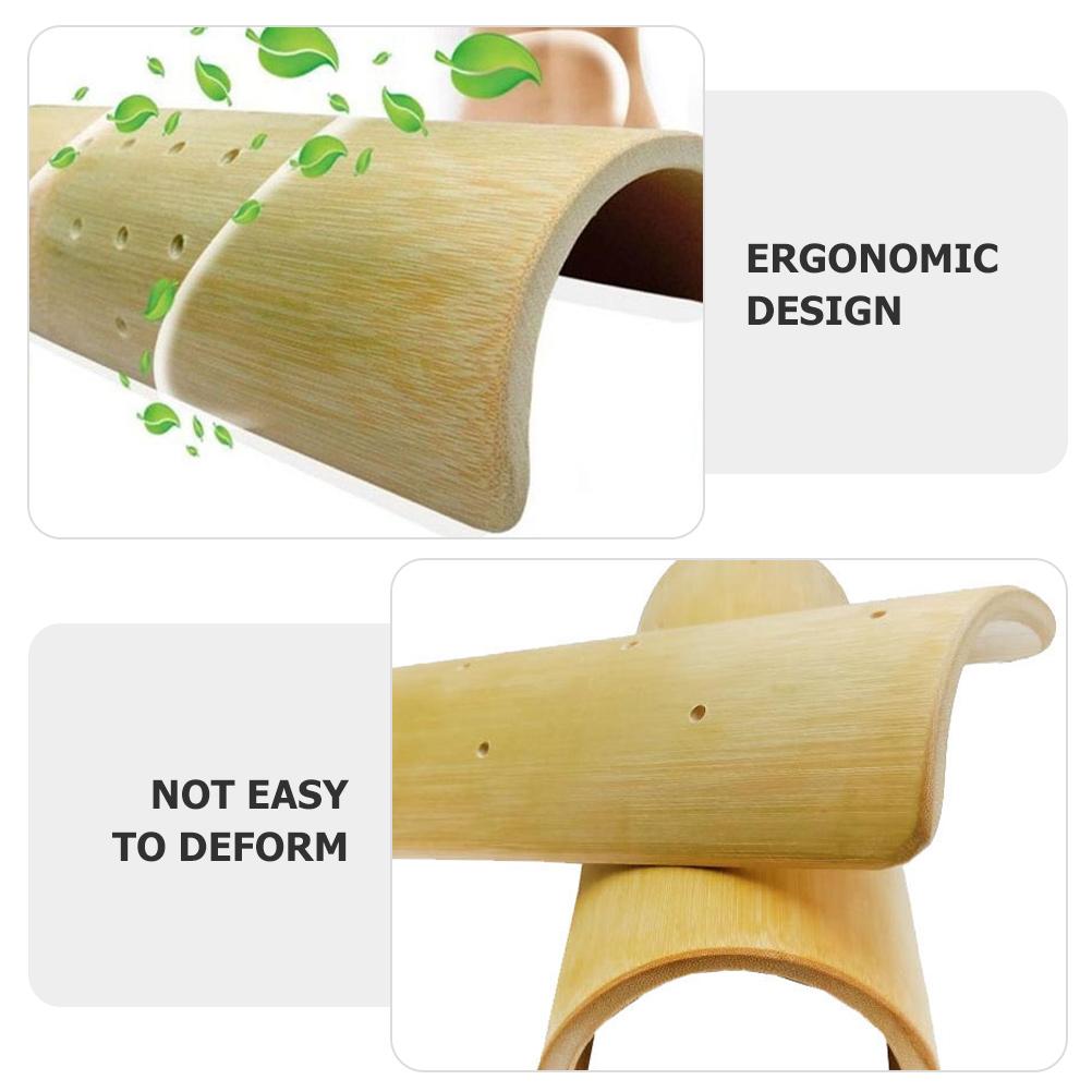2pcs Bamboo Neck Pillows 5cm Height Ergonomic Design for Neck Waist Support U shaped Lumbar Pillow Sleeping Aid Travel Camping