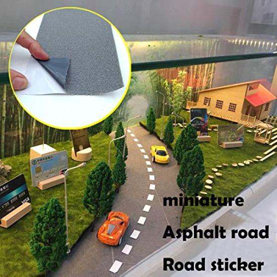Road Miniature Car Road and Railroad Track Scenery Glass Model Building Miniature Railway Scenery Glass Model Building Miniature Railway Tape, Play,