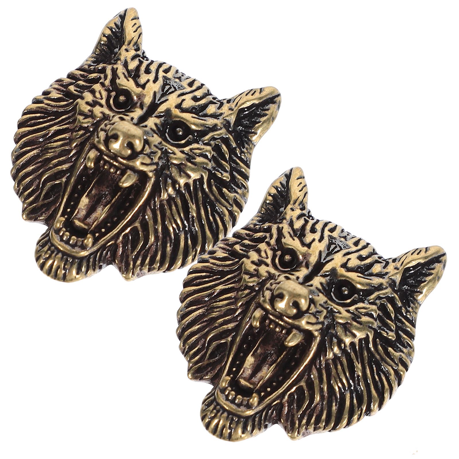

2 Pcs Brass Vintage Wolf Bag Buckle Concho Snap Fastener Clasp Rivet For DIY Craft Accessory Metal Garment Rivets 3.50X2.90X1.50CM