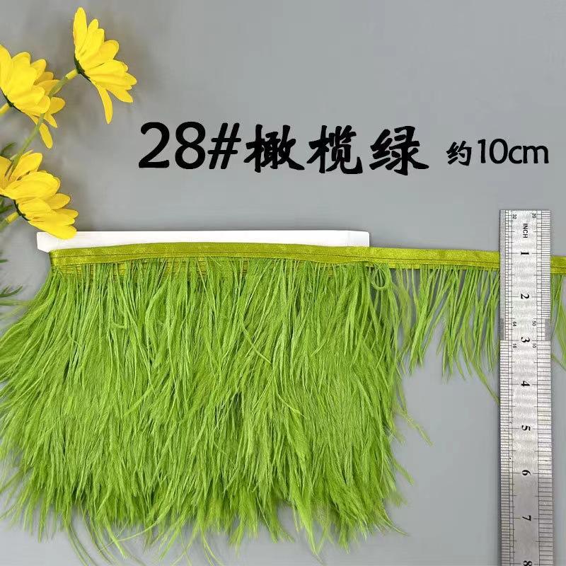 8-10 Ostrich Feather Cloth Edge Colorful Ostrich Hair Dress Performance Accessories Diy Decorative Material Feather Cloth Edge