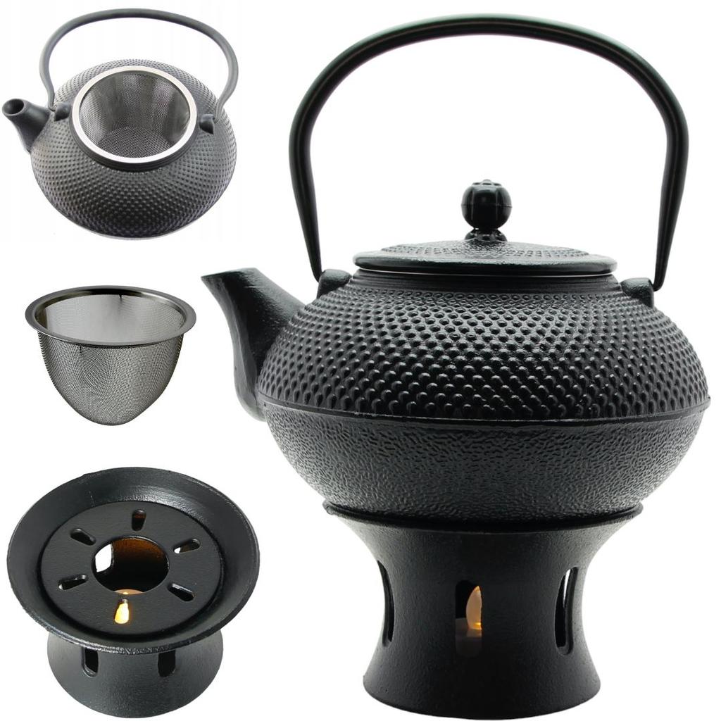 CAST IRON KETTLE 1.5 L TEA INFuser with Strainer + Warmer