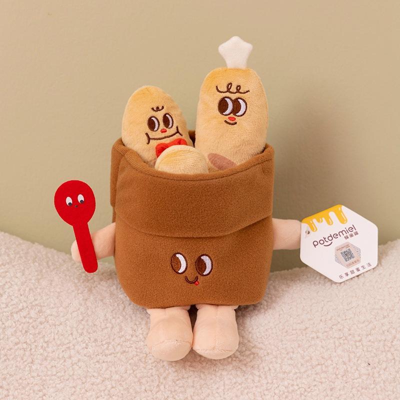 Honey Pot Burger Fries Plush Toy Foodie Retail Pillow Doll Children's Gift Female Grab Machine Doll Doll