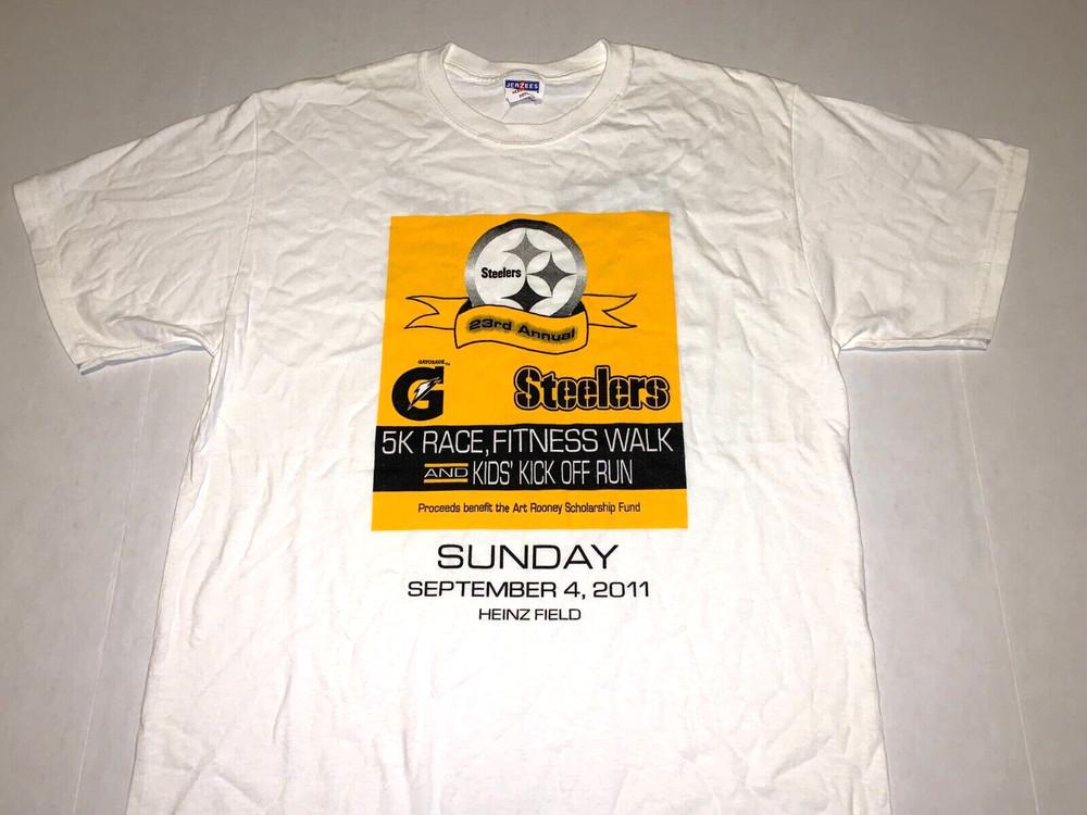 

Pittsburgh Steelers Art Rooney Fund 5K Race Heinz Field 2011 T-Shirt New! MEDIUM Unisex T-Shirt M