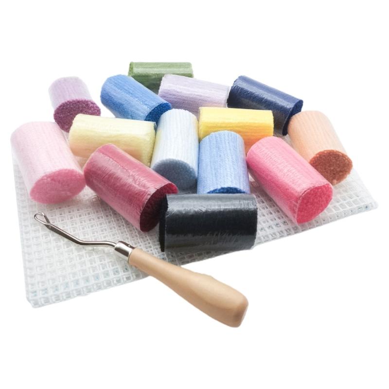 30 Assorted Color Latchs Hook Yarn Pre-Cut Rugs Yarn Colorful Sewing Replace Yarn Thread for Making Pillowcases Blankets 55KF