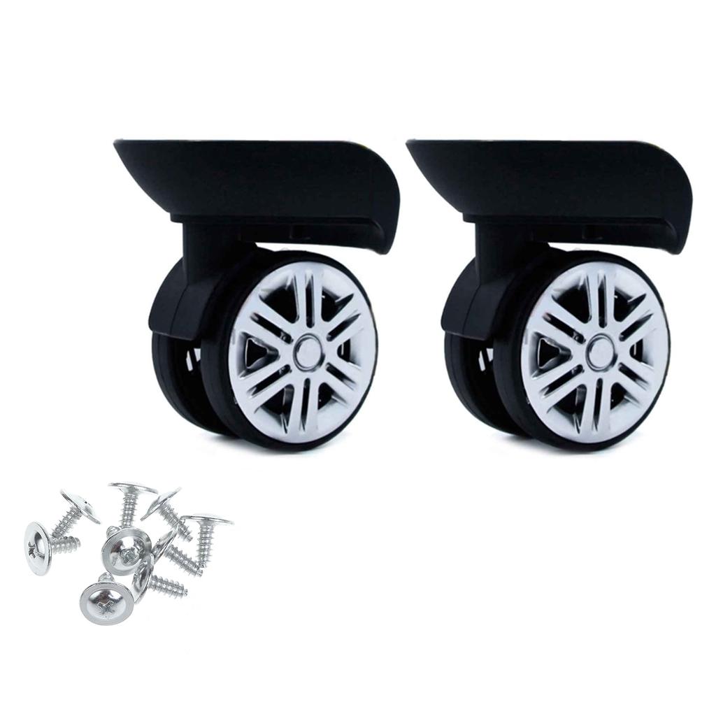 A65 2Pcs Trolley Casters Replacement Heavy Duty for Luggage Box Suitcase 360 Degree Swivel Kit Double Row Silent Wheel
