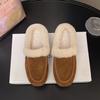 Mao Mao shoes women's autumn and winter outer wear bag head half slippers 2025 new flat-bottomed velvet bean shoes warm cotton slippers