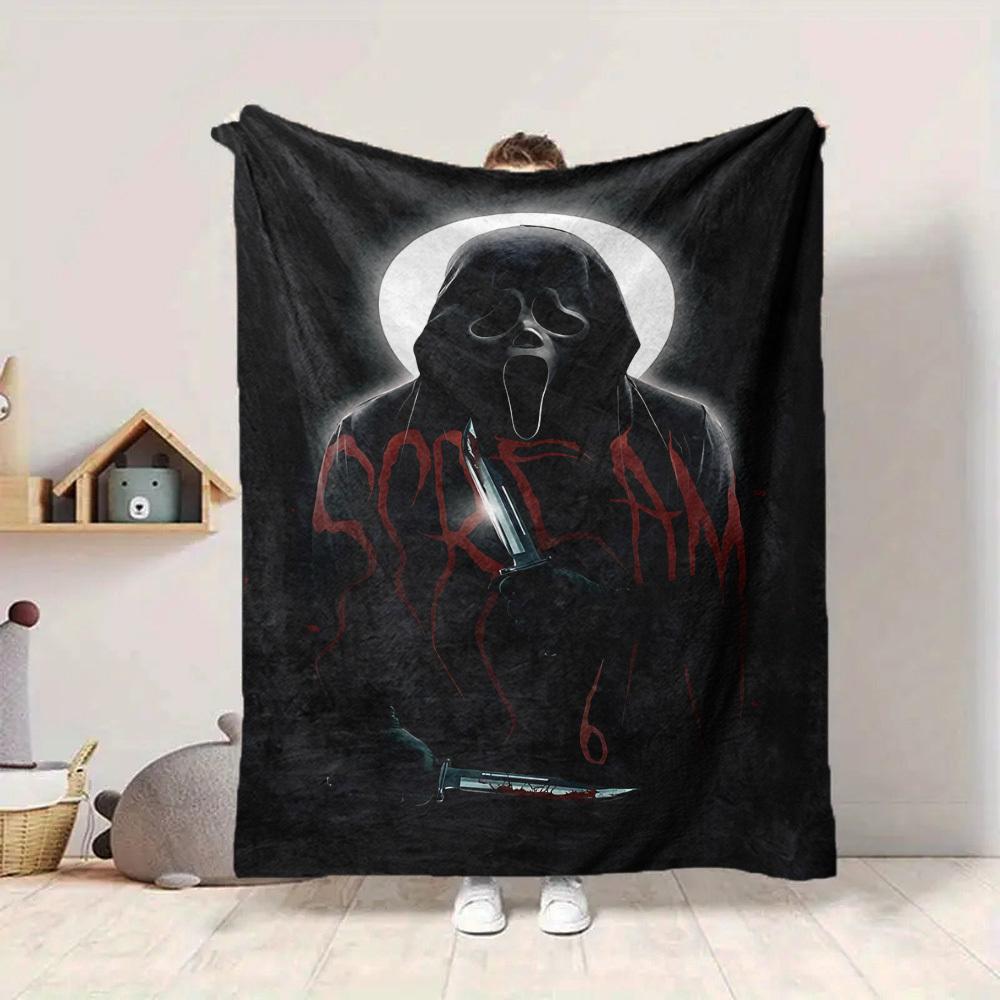 1 Stück Scream Weiche Bequeme Decke Digitaldruck, Ganzjahres Mehrzweck Strickgewebe Bettwäsche, Büro, Sofa Heimdeko Decke