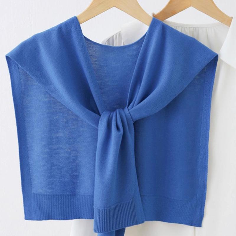 Trendy Korean Style Women's Air-Conditioned Knitted Shawl – Red Sleeveless Vest for All Seasons with Neck Protection