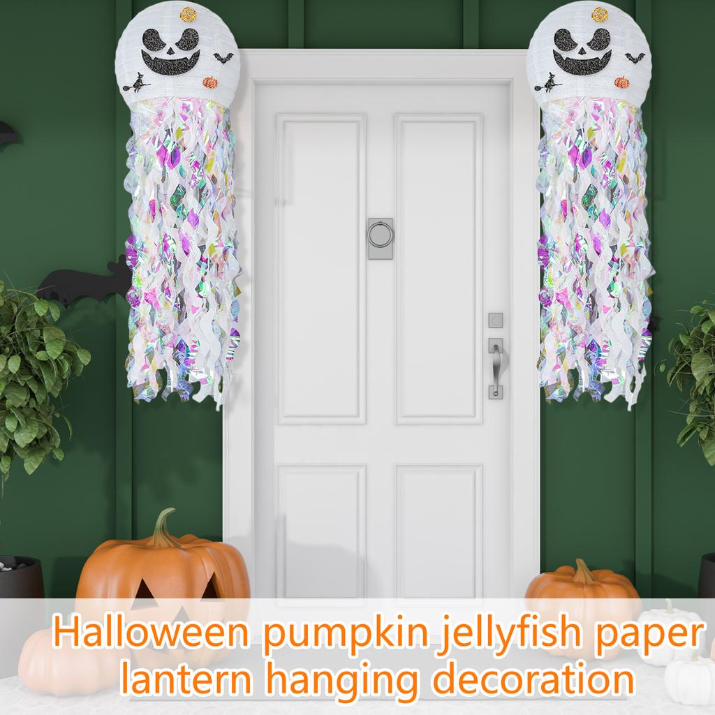Halloween Pumpkin Jellyfish Paper Lanter-n Hanging Decoration