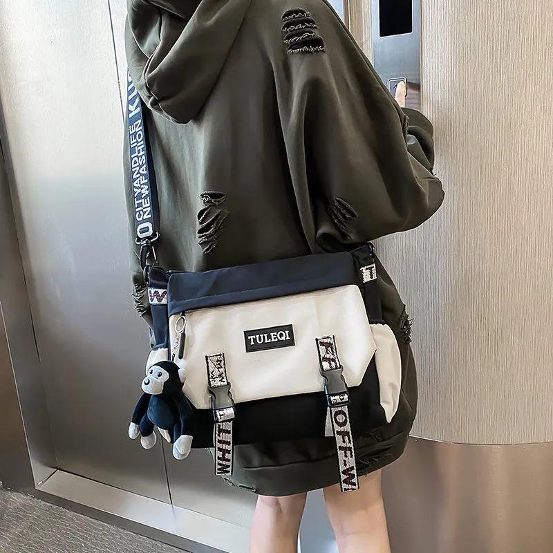 Trendy Brand Messenger Bag Men's Casual Shoulder Bag Trendy Student Large Capacity Diagonal Straddle Backpack Tooling Women's Messenger Bag