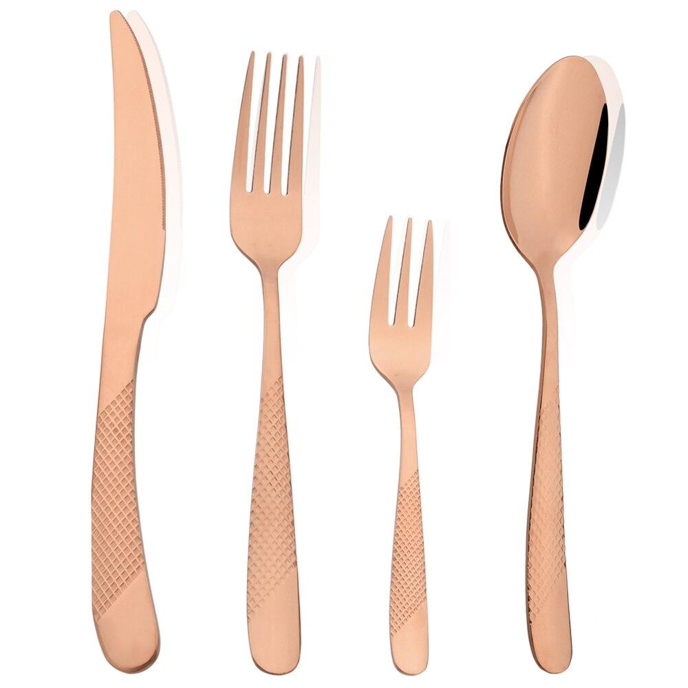 1/2/4/6Set Cutlery Stainless Steel Kitchen Black Gold Dinnerware Luxury Silverware Set Knife Cake Fork Spoon Flatware Set