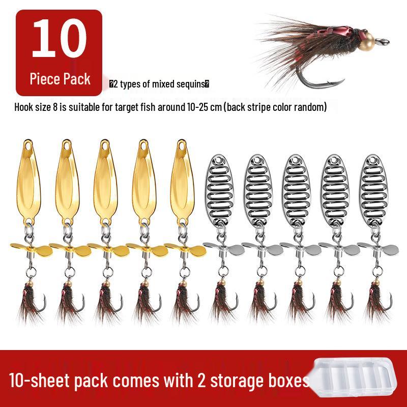 Micro Sequins Casting Iron Fly Fishing Hook Set for Minnows, White Stripes, Crucian Carp, and Freshwater Fish Lures