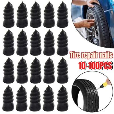 10–100 Stück Universal-Vakuum-Reifenreparaturnägel für Auto, LKW, Motorrad, Roller, Fahrrad, Reifenpannen-Reparaturwerkzeug, schlauchlose Gumminägel