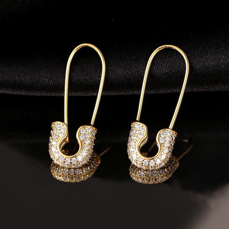 

Серьги-скрепки Banyan Tree S925 из серебра в корейском стиле с бриллиантами - модные персонализированные украшения для женщин ES2243, 925 Silver золотой