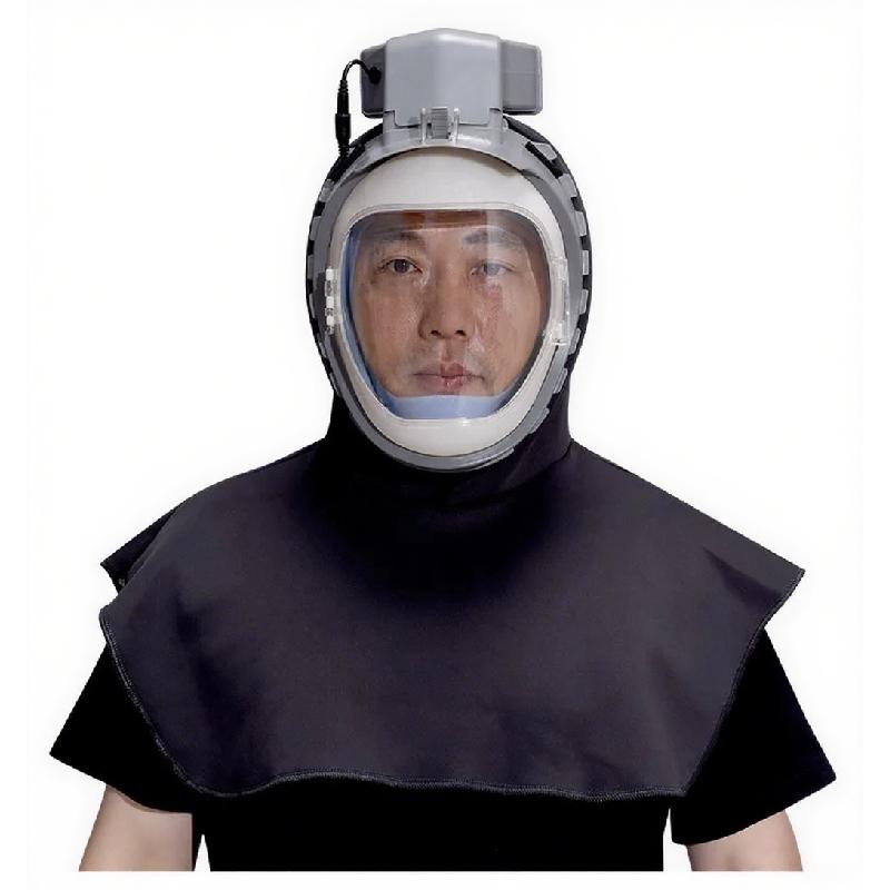 Heltäckande elektrisk lufttillförsel dammmask hatt dammtät huva cape för skördare polering slipning industriellt damm