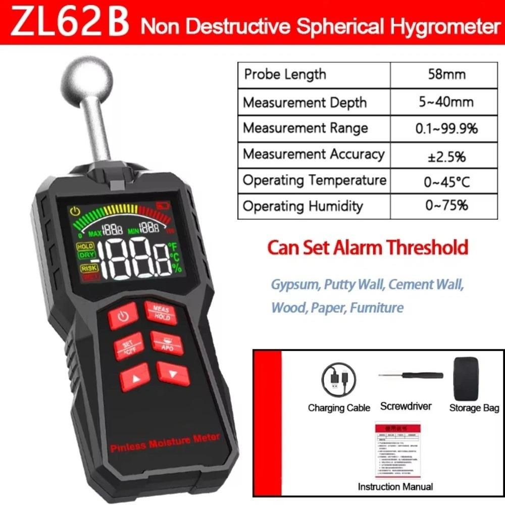Non-contact Timber Damp Detector Digital Moisture Analyzer Water Leakage Tester Timber Inspection