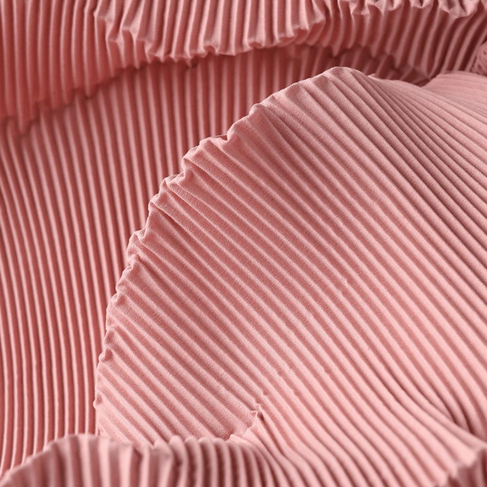 150X100cm Pleated Fabric Wrinkled Texture Micro Elastic Crepe Fabric Rose Flower Pattern Accordion Fold Georgette Fabric 150 x100cm розовый