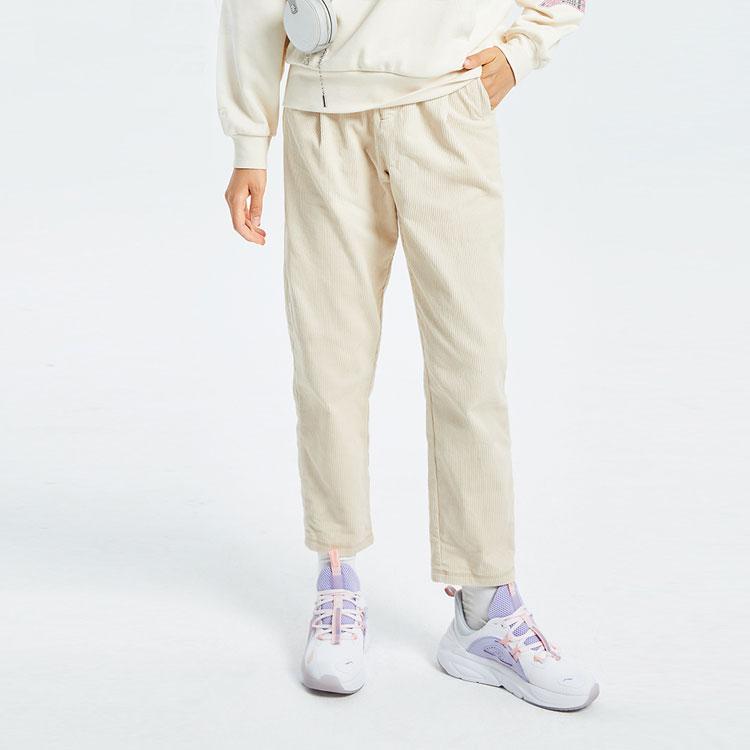 Li Ning Sports Fashion Series Loose Fit Casual Long Pants Women Bottoms Gravel-Gray AKXQ444-1