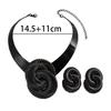 Stylish Vintage Geometric Twisted Thread Number Floral Choker Statement Exaggerated Corrugated Necklace Earring Set