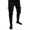 Mens Stretch Skinny Jeans Slim Fit Cargo Denim Pants Black Long Trousers
