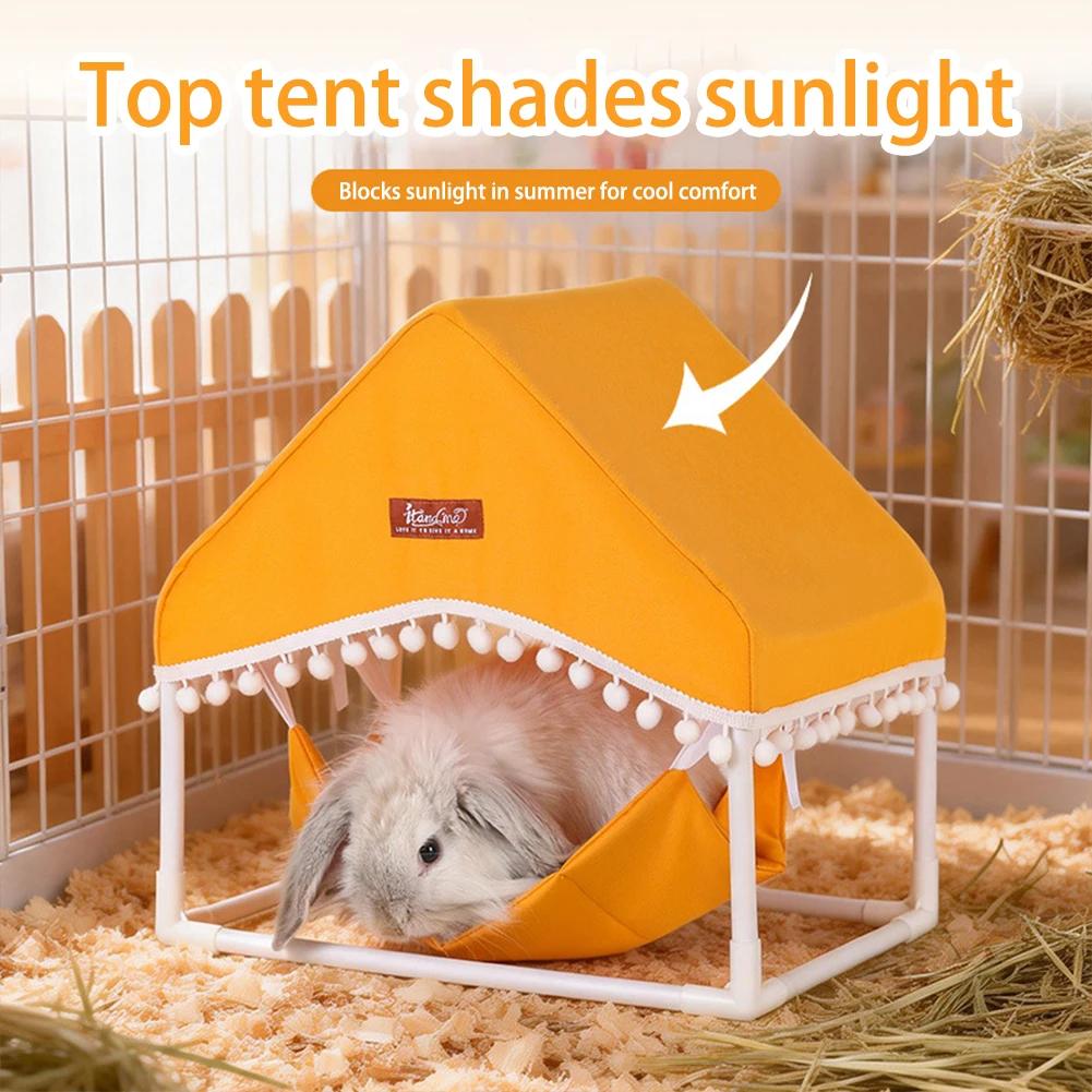 Universal Comfort Rest Small Pets Hamster Tent With PVC Pipe Support Durable Pet Bed Tent Breathable Guinea Pig Hammock Pet Tent