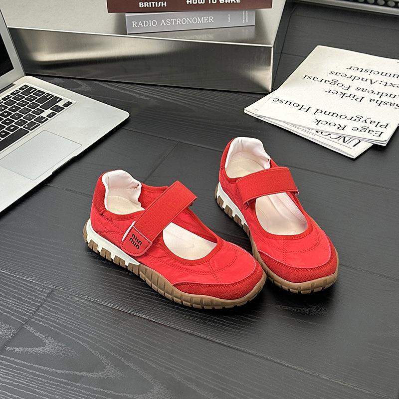 F-Spring new retro style round head breathable sports shoes casual single shoes ballet style multi-color