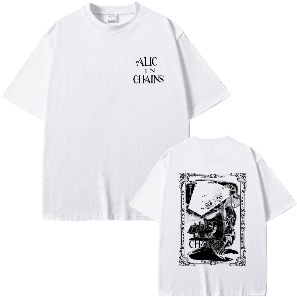Rock Band Alice In Chains Graphic T Shirts Men Women Retro Gothic Punk T-shirts Men's Casual Harajuku Oversized Tees Streetwear