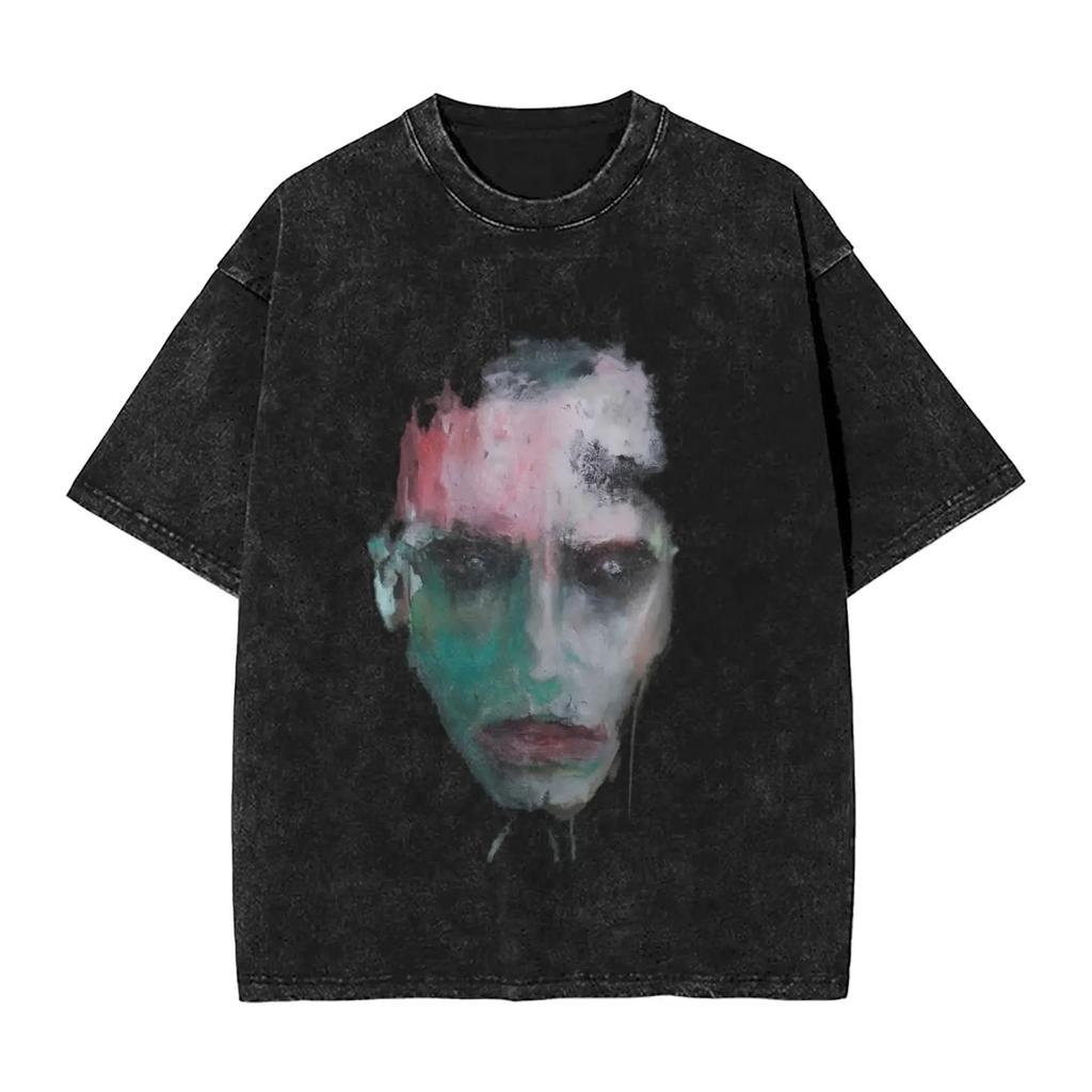Marilyn Manson Antichrist Superstar Green Gothic Text T-Shirt Dark Grunge Aesthetic Streetwear Unisex Cotton Top