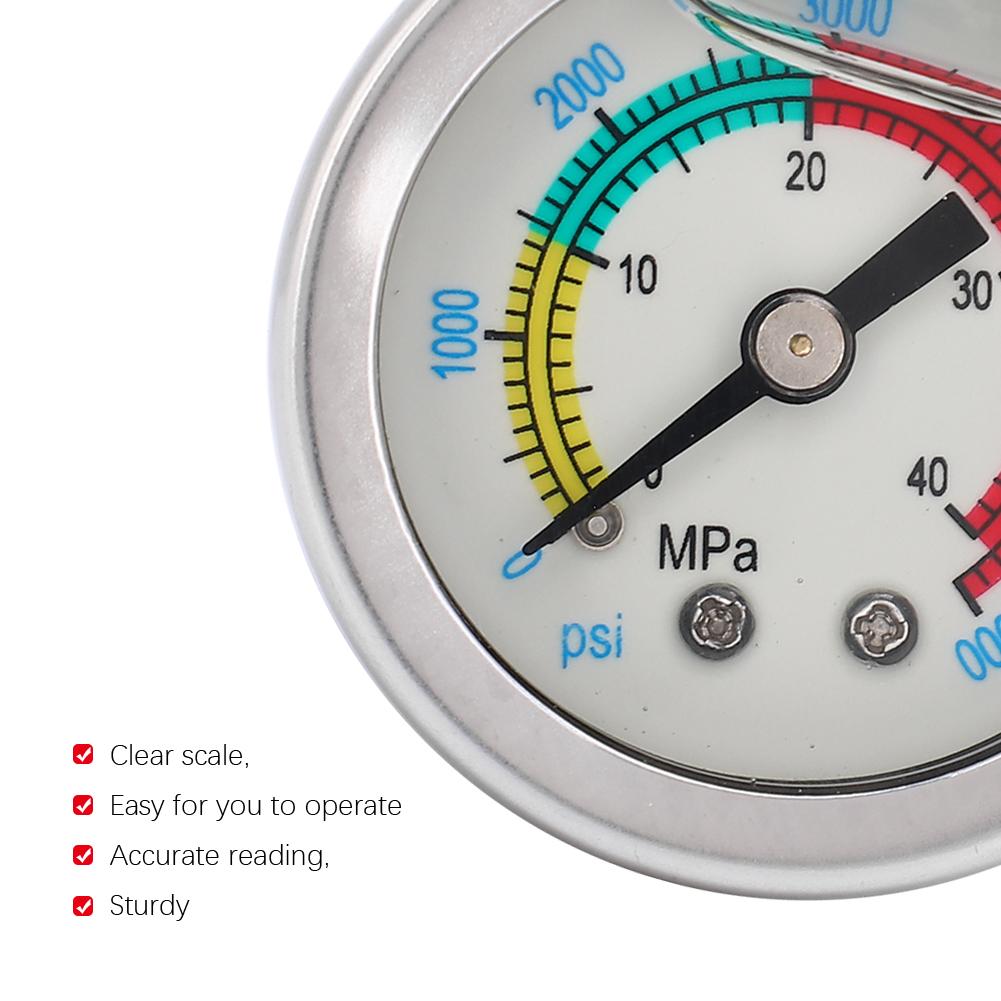 Air Pump Pressure Gauge 40MPA 6000psi Oil Filling Diving Rebreather Equippment Manometer