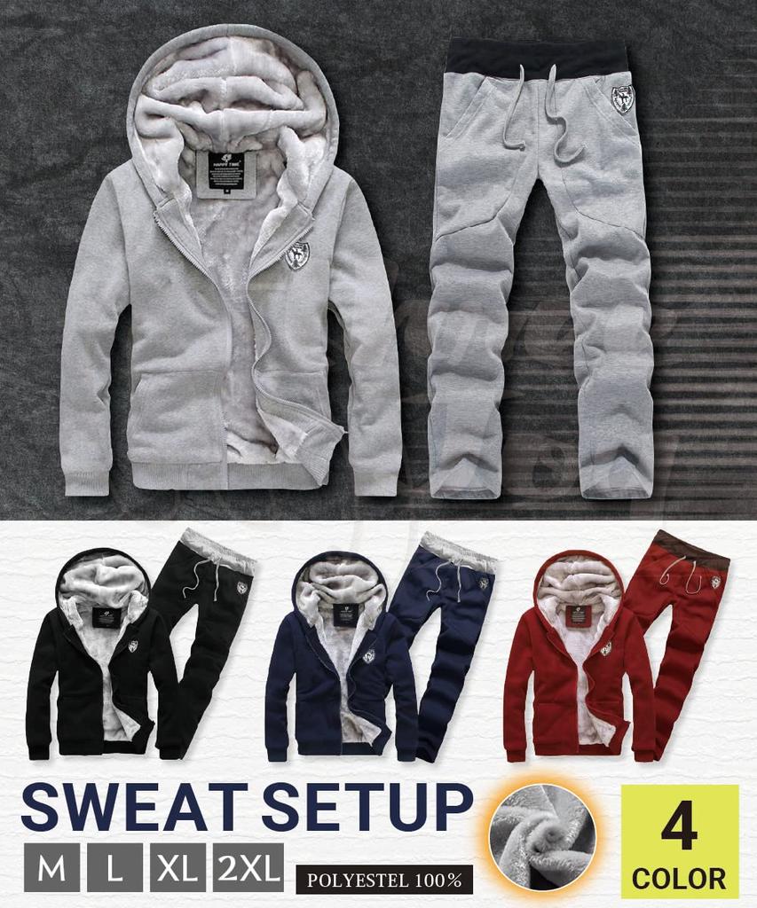 three Joy Tracksuit Plus Size Hoodie with Fleece Stylish Winter and Autumn Size 2XL Men's Set, Lining, Sportswear, Navy,
