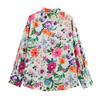 2025 Spring/Summer Women's Floral Turn-Down Collar Long-Sleeve Casual Shirt