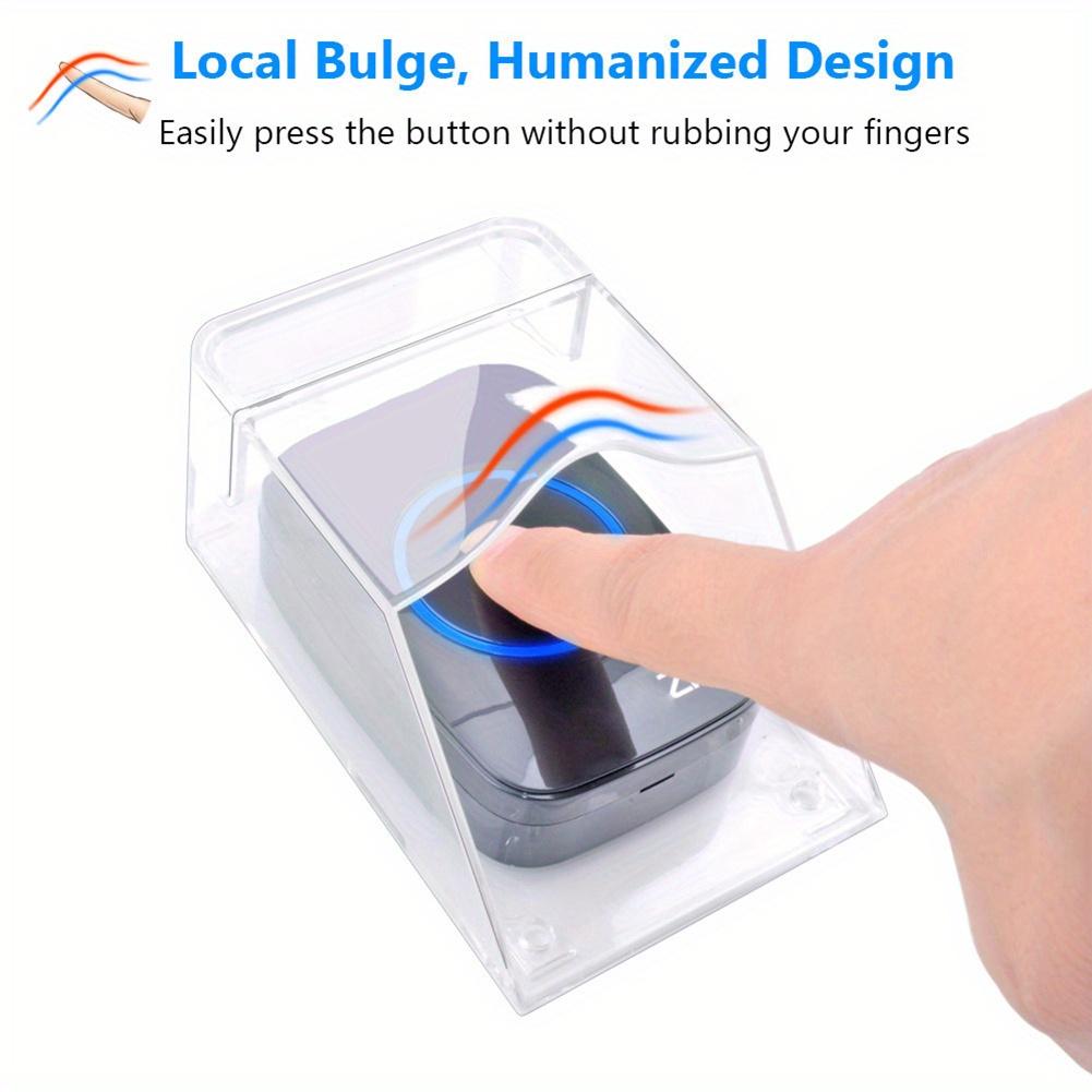 1 Pièce Couvercle Imperméable Transparent pour Sonnette de Porte Sans Fil avec Adhésif Double Face Sonnette de Porte Intelligente Transmetteur Extérieur Carillon Fournitures