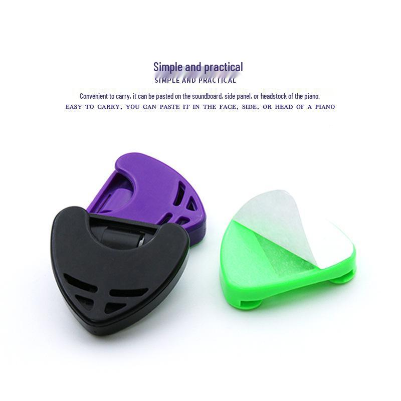 Large Adhesive Wear-Resistant Guitar Plectrum Box Holder - Colorful Triangle Design
