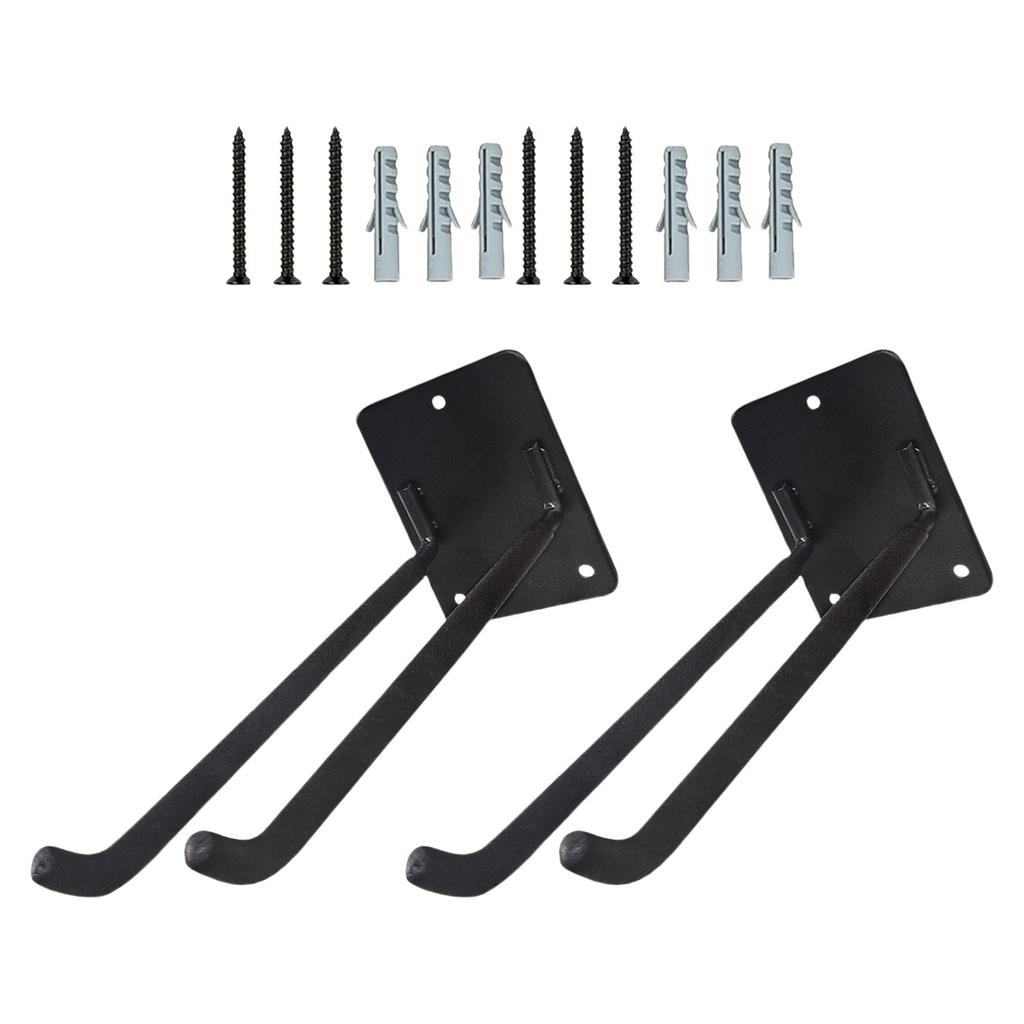 Ganchos de Ferro para Garagem Revestidos de Borracha Ganchos de Parede para Garagem para Pendurar Escadas Pneus Ferramentas de Jardim Montagem na Parede de 10 Polegadas