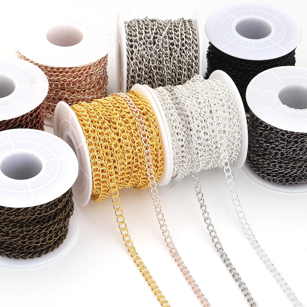 10Yards/Roll Metal Iron Chain Necklace Link Chain Bulk Chain For Jewelry Making Findings DIY Necklace Bracelet Chain Accessories