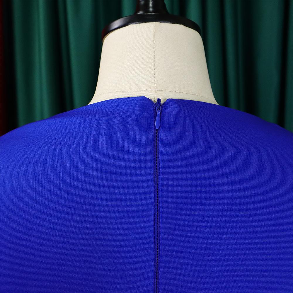 Velká velikost Ženy Jaro Podzim Rozparek Dlouhé rukávy Šaty s výstřihem do V Dámská móda Jednodílné šaty s pouzdrem