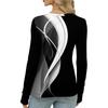 Women's  And Winter Slim Bottom T-shirt Fashion Casual Gradient Printing Round Neck Pullover Long Sleeve Top