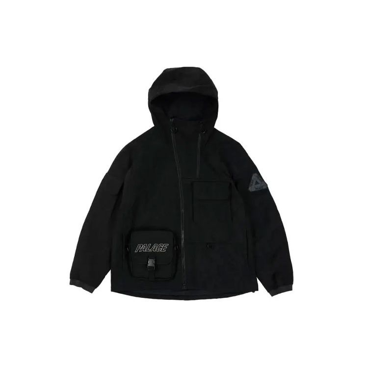 

Palace FW21 Куртка со съемной сумкой и логотипом Куртки унисекс Черные P21JK064