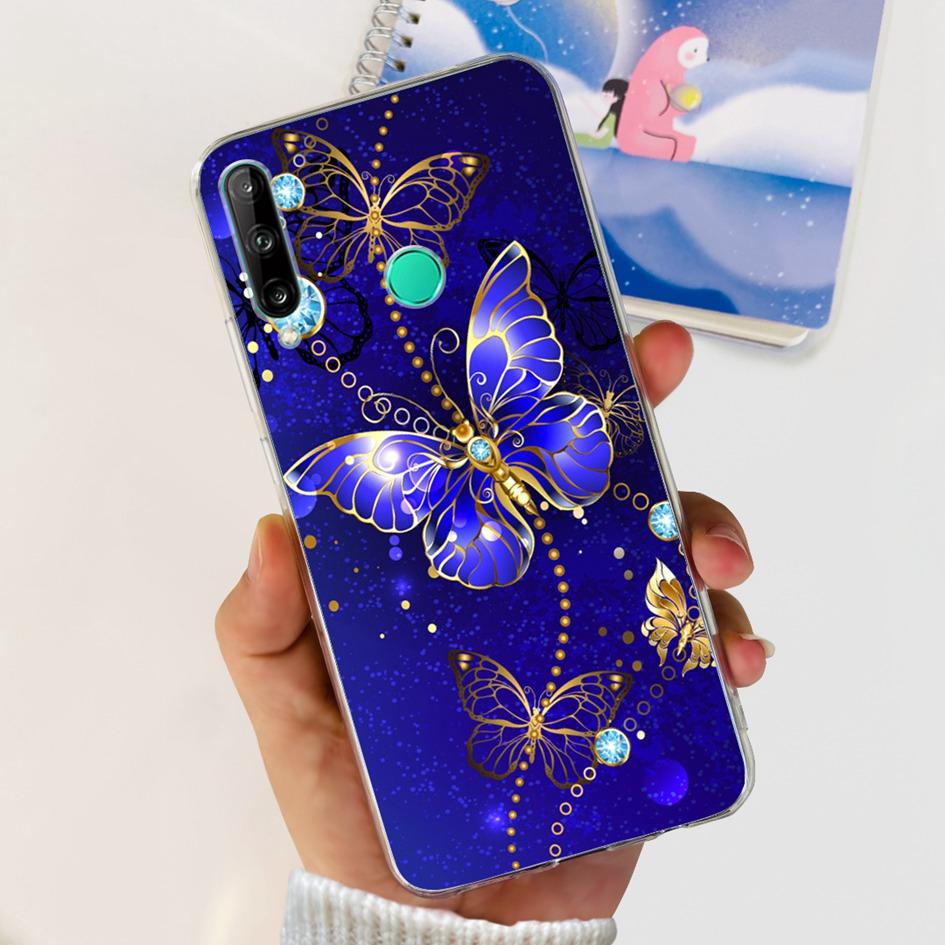 For Huawei Y7p 2020 Case Honor 9C Silicone Cover Fashion Butterfly Clear TPU Fundas For Huawei P40 Lite E ART-L28 ART-L29 Bumper