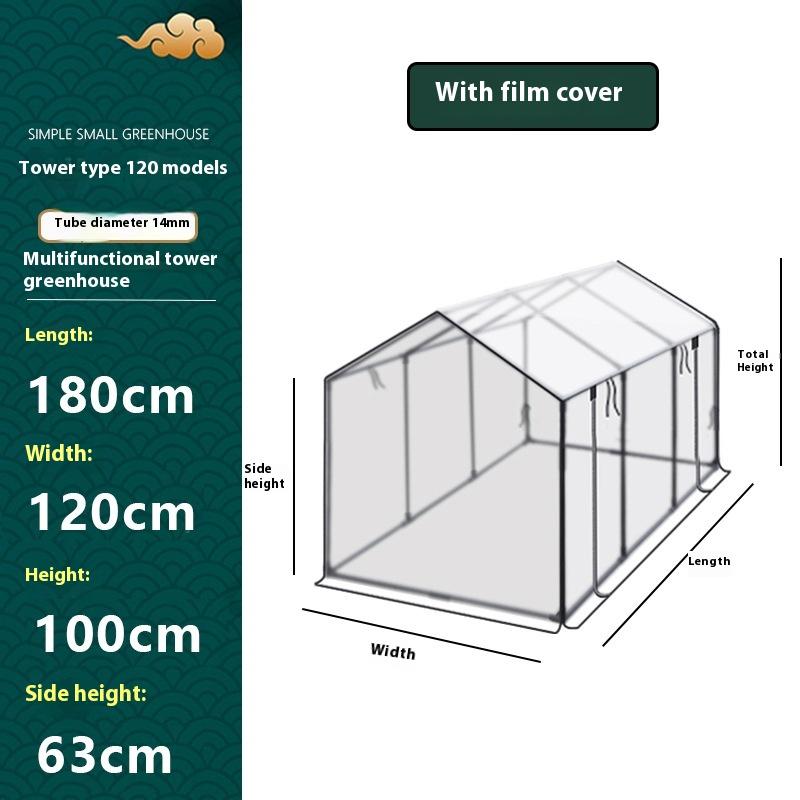 Plastic Coated Iron Pipe Support Shade Insect Protection Balcony Tower Greenhouse Succulent Flower Plant Winter