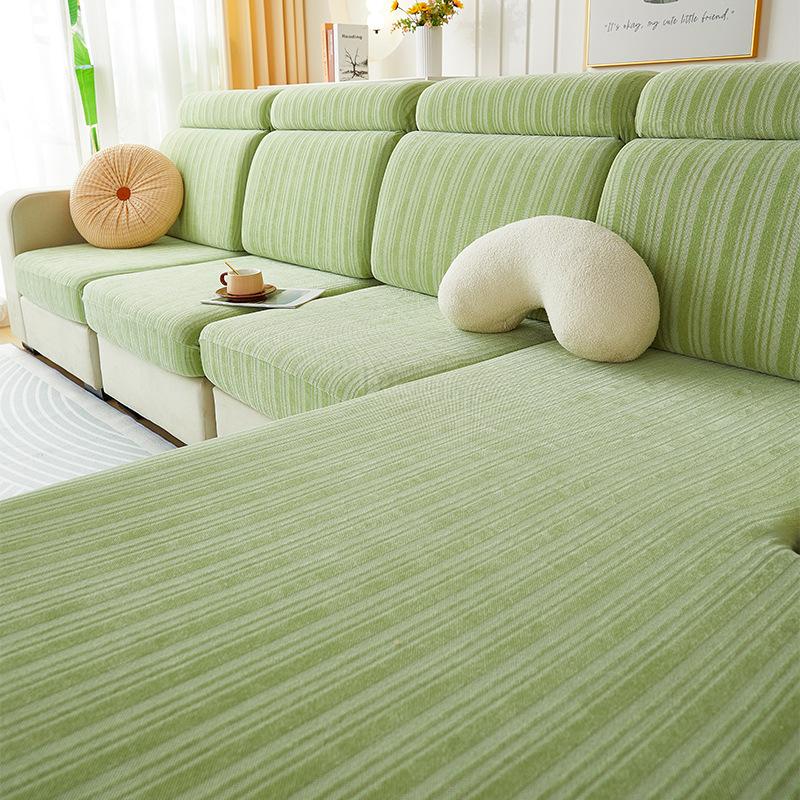 Nowoczesny Minimalistyczny Pokrowiec na Sofę z Chenille Jednolity Kolor Odporny na Zadrapania Pyłoszczelny Pokrowiec na Sofę Elastyczny Antypoślizgowy Uniwersalny na Cztery Pory Roku Pokrowiec na Sofę
