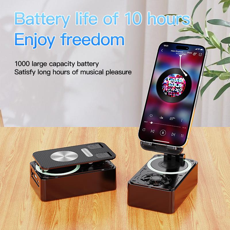 3 In 1 Bluetooth Desktop Mobile Phone Holder Mount Multi-Function Folding Rotatable Bracket Call Speaker Audio Power Bank