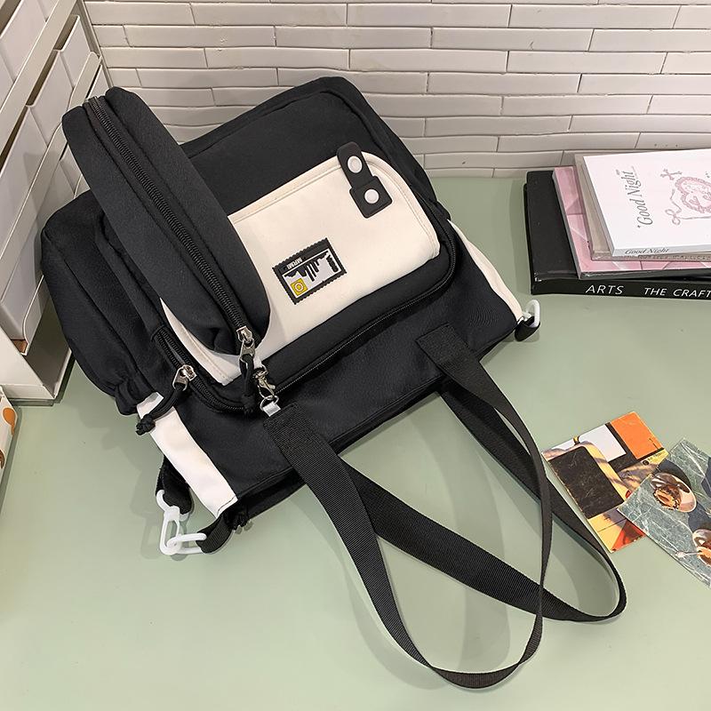 Bag Women's Versatile College Style One Shoulder Oblique Span Bag Large Capacity Leisure Commuter Tutoring Handheld Book Bag