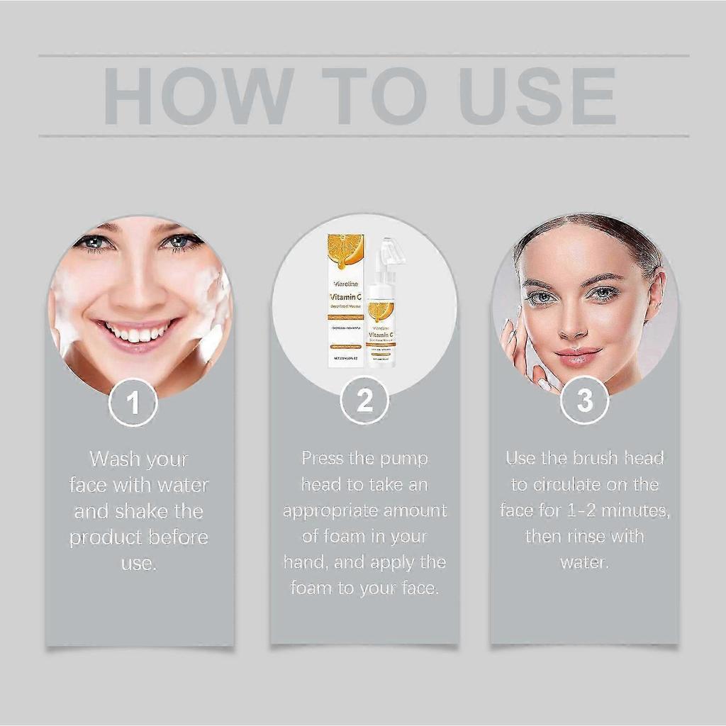 Vitamin C Brightening Cleansing Mousse - Gentle, Moisturizing Facial Cleanser for Soft, Radiant Skin - 150ml