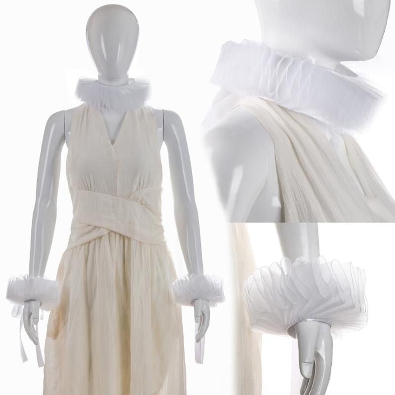 Ruff Collar Ruffled Cosplay Tie for Shirt Blouse Decorative Wristband False Collar Play Costume Accessories
