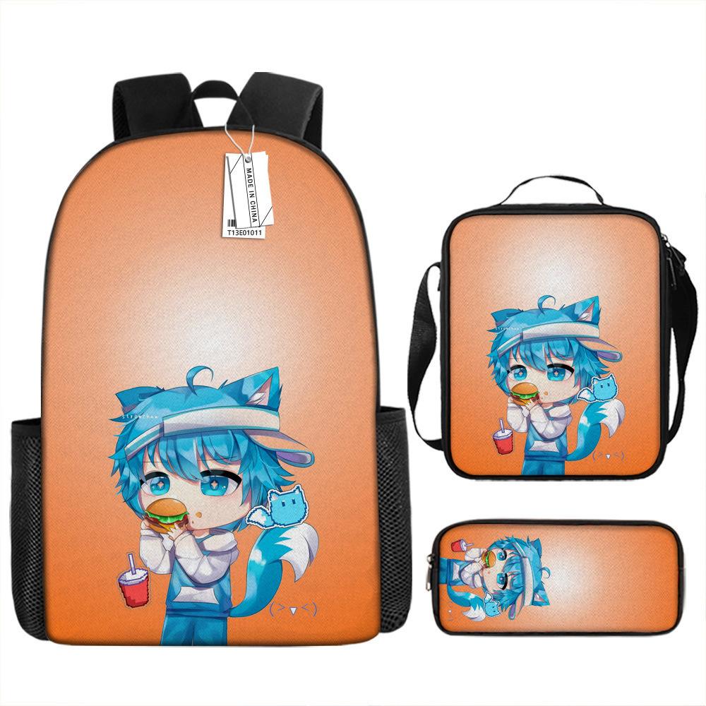 Luxury Novelty Peculiar Cool Anime Cartoon 3D Print 3pcs/Set pupil School Bags Laptop Daypack Backpack Lunch bag Pencil Case