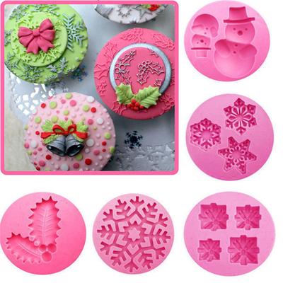 Decorating Chocolate Baking Tools Sugar Paste Christmas Mould Silicone Snowman Fondant Cake Mold