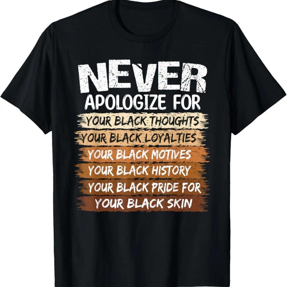 

Never Apologize For Your Black Thoughts, Motives, History T-Shirt XXXXXL чёрный