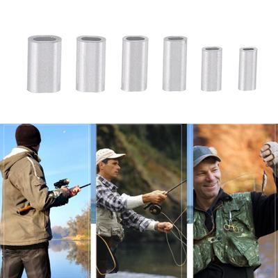 Stainless Steel Line Crimping Sleeves Wire Crimp Connector Fishing Wire Tube Double Aluminum Tube